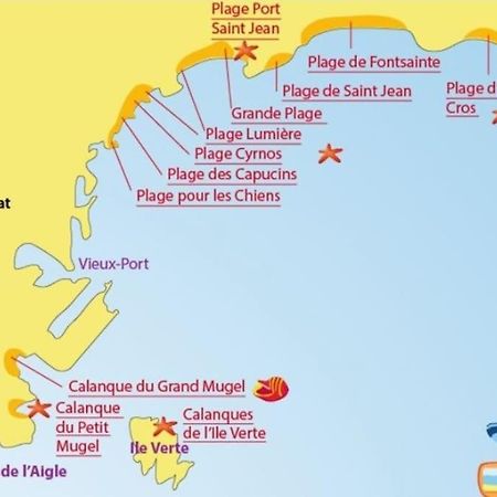 Joli studio cosy de 31 M2 Bord de mer Accès PMR 4Personnes La Ciotat Extérieur photo